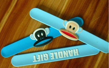 new arrival embossed words funny monkey shape china gifts pvc slap band