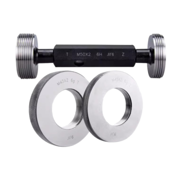 Threaded Ring Gauge, Stop Gauge, and Tooth Gauge Set for M30, M32, M34, M36 Thread Sizes with Various Pitch Dimensions