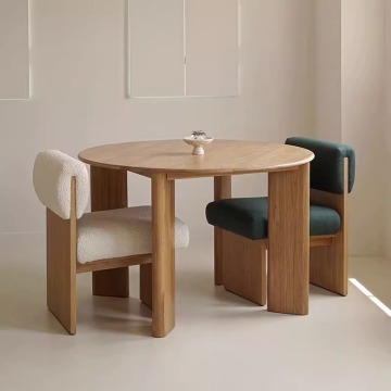 Modern Designer Solid Wood Round Dining Table