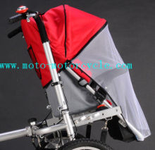 Red Bed Nets Baby Stroller Bike With Disk Brakes On Both Wheels