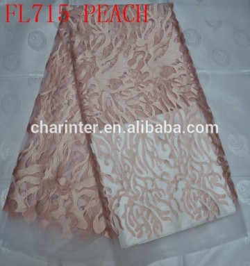organza lace fabric for dress(FL715) french lace fabric