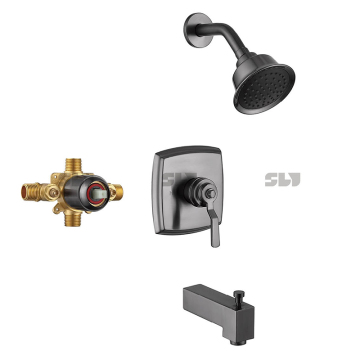 SLY Luxury Modern Gun Metal Shower Set