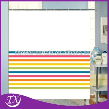 Rainbow Stripe Printing Polyster Fabric Bathroom Curtain