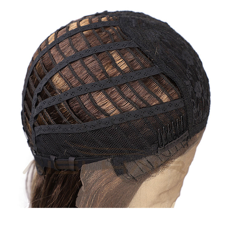 Aisi Hair Cheap Medium Long Mixed Brown Swiss Lace Wig Natural Straight Brazilian Human Hair Lace Frontal Wigs For Black Women