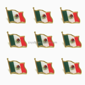 Factory Metal Mexico Flag Lapel Pin - Waving Mexican MX Flag Souvenir Pin