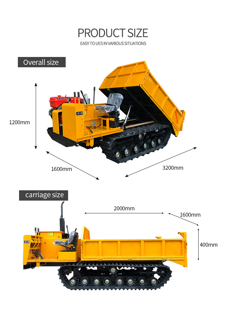 Factory price 33 KW crawler transport vehicle with agriculture rubber track