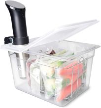 Sous Vide Container 12 Quarts with Universal Collapsible Hinged Lid