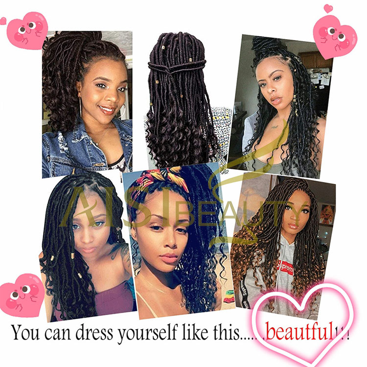 Aisi Beauty Hotselling Popular Goddess Faux Locs Braids Hair Extensions Synthetic Faux Crochet Braids Hairpieces For Black Women