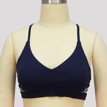 Black womens yoga sports bra