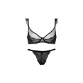 Ensemble de bikini soutien-gorge à armatures en dentelle transparente transparente