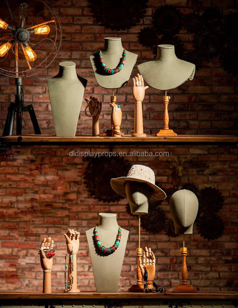 DL1143 Brownish red color flexible display hand female mannequin wooden hand Wood Articulated Hand on sale