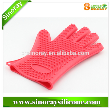 Heat resistant silicon oven gloves with fingers