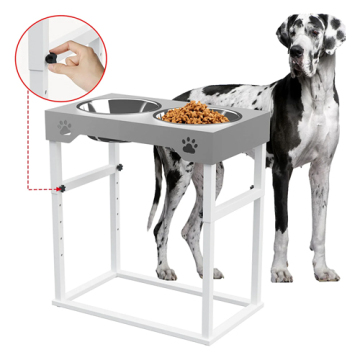 Stainless steel elevated dog bowl rack