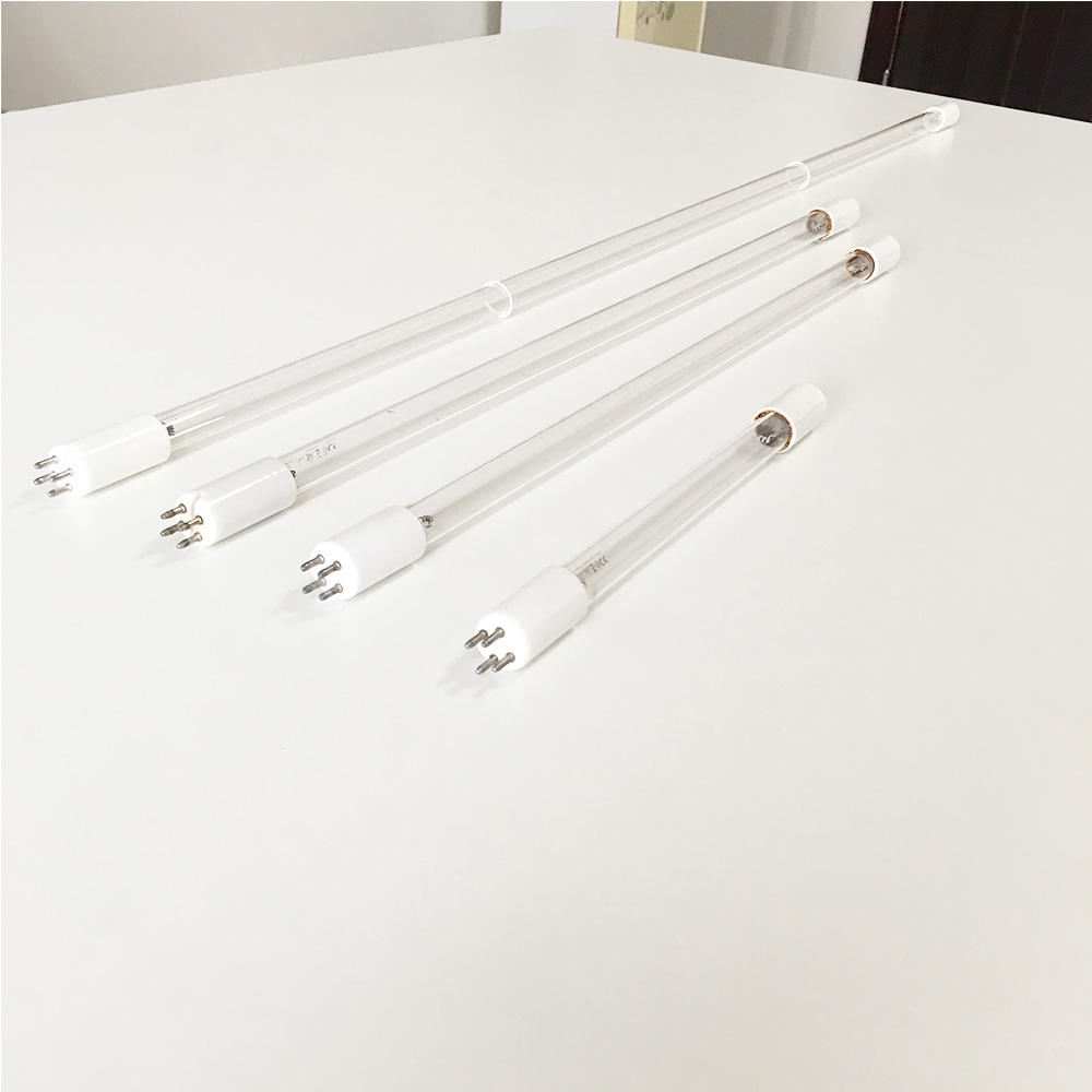 T5 quartz glass tube 4 pins G10q ceramic base UV germicidal lamp 254nm UVC lamp Preheat low pressure mercury UV lamp