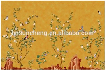 hand embroidery silk wallpaper -100% handmade silk Chinese embroidery