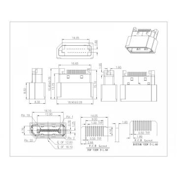 Hiển thị cổng nữ Straddle Square dính với vỏ bọc