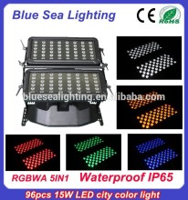 DMX 96pcs 15w rgbwa 5in 1 led outdoor building projection lighting