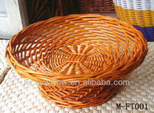 Modern Golden yellow wicker fruit tray & wicker fruit plate