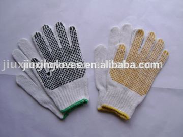 Cotton string knitted seamless gloves