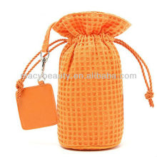 Waffle wholesale cosmetic pouch with drawstring