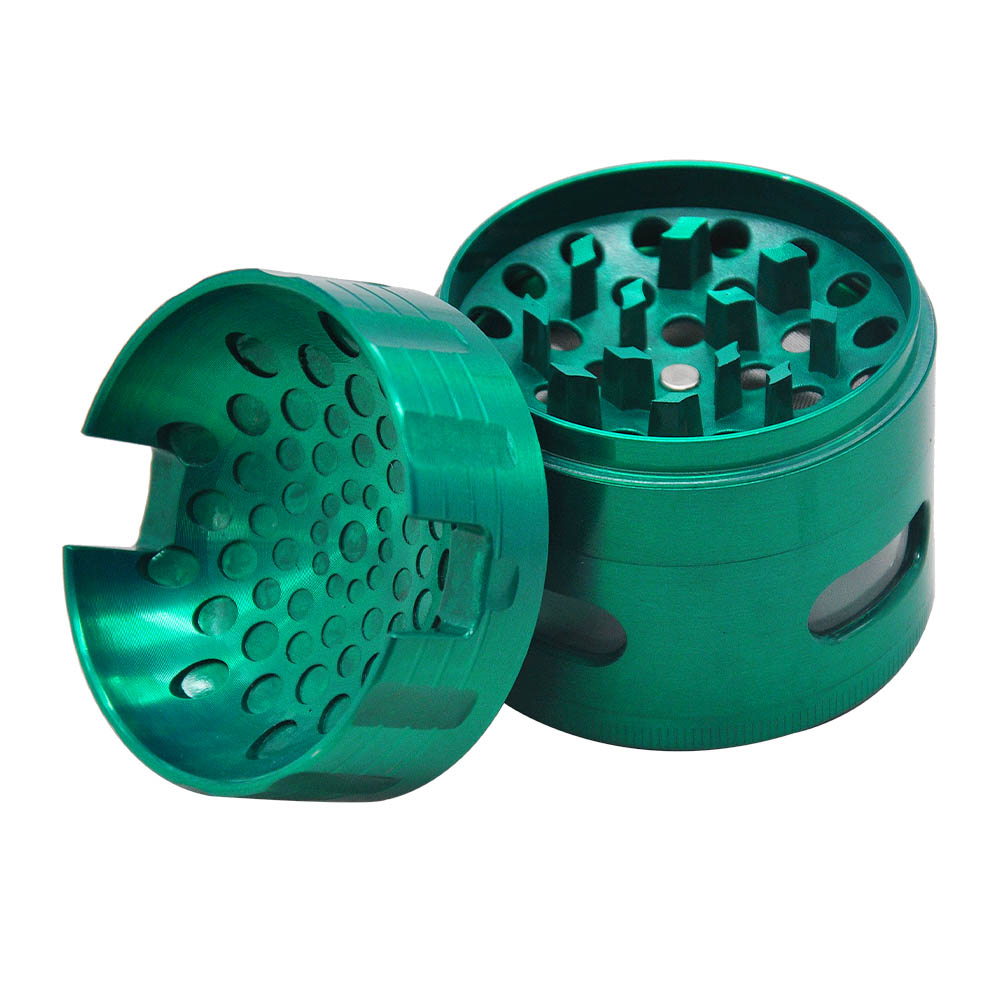 Zinc alloy 63MM 4 parts Herb grinder Weed grinder with see-through window herb crusher smoking accessories