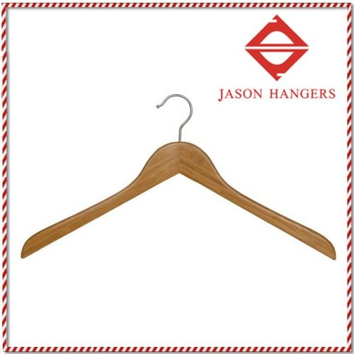 High quality amber colour finish with slight curved body bamboo clothes hangers