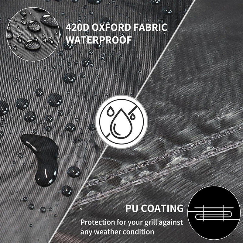 Black Rip-Proof Anti-UV Fade Resistant dust Waterproof BBQ Gas Grill Cover For Weber