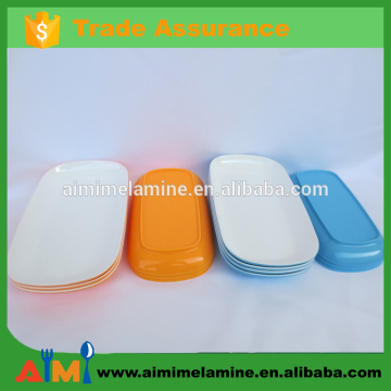 melamine double square color two tone melamine plate
