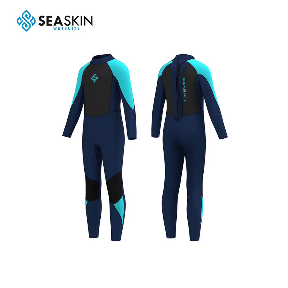 Seaskin uzun kollu çocuk neopren sörf için wetsuit