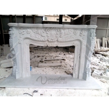 2018 New White Marble Fireplace Mantel