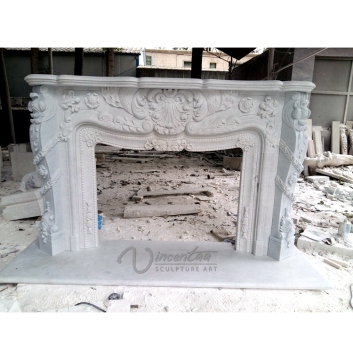 2018 New White Marble Fireplace Mantel