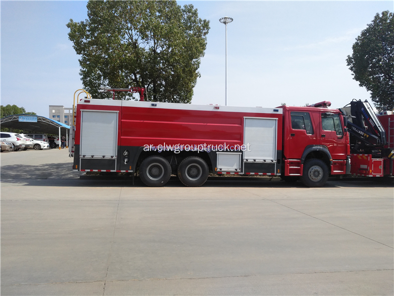 HOWO 6 × 4 10 عجلات إطفاء الحرائق شاحنة