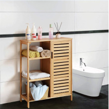 Wood Bamboo Storage Cabinet Toilet Organizer Shelf