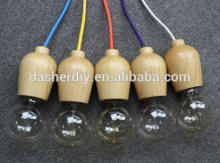 wood chandelier wood pendant lamp/lighting with colourful wire