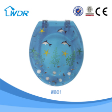Slowly down WC sanitary polyresin custom blue toilet seats