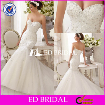 2014 strapless sweetheart neckline heavy beaded mermaid love forever wedding dress XL618