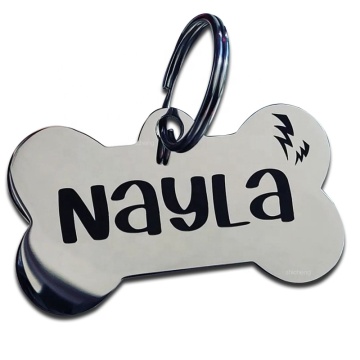 Custom Aluminum Stainless Steel Bone Shaped Dog Tag
