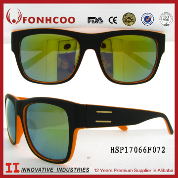 FONHCOO Wenzhou 2016 Black Frame Mirror Sunglasses For Men Gafas De Sol Hombre