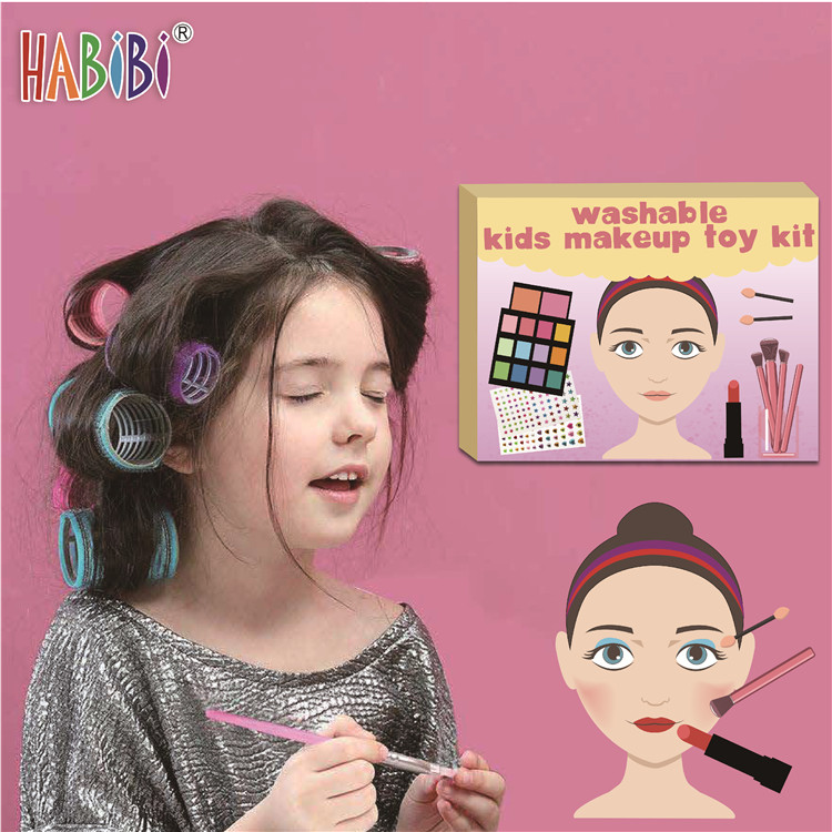 Hot Sale Children's Kids Girl Washable Makeup Colorful Palette toys Kits combination cosmetics Children's makeup