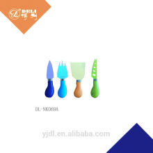 4 pieces soft handle non-stick cheese knife set