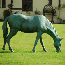 Hot Sale Outdoor Theme Park Life Size Antique Patina Bronze Horses Sculpture