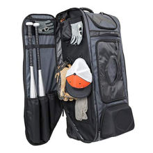 Sports Equipment Bag: Rolling Softball Bat Bags, Wheels, Baseball Catcher's Bag, Youth Players & Coaches Gear