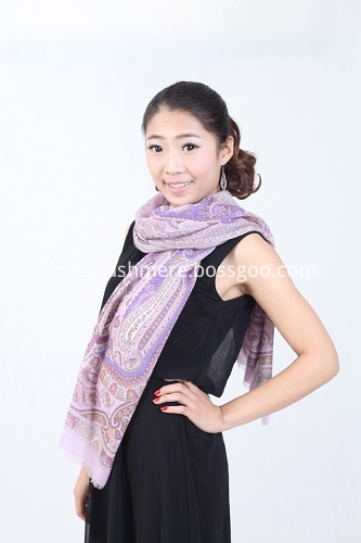 Purple Colour Unfringed Scarf