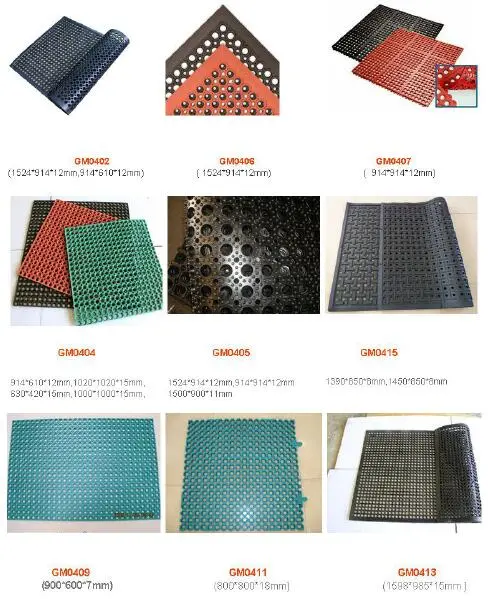 Shock Absorbing Anti-Fatigue Porous Rubber Mat, Workshop Floor Protector Mats