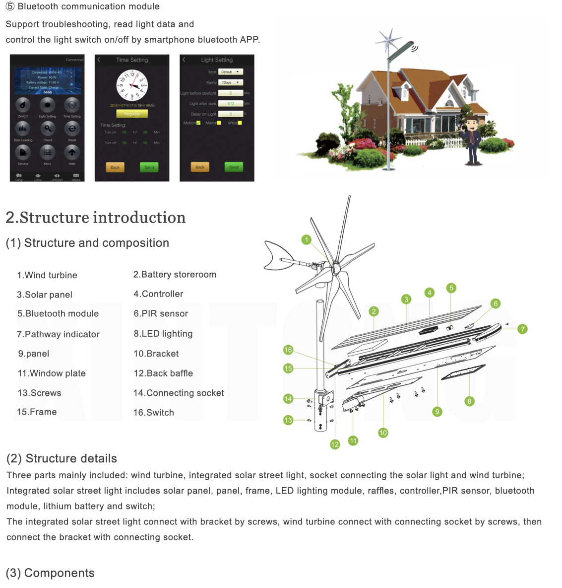 IP65 Hybrid Integrated Outdoor Solar LED Street Light