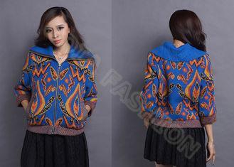 Autumn Wool Women Jacquard Sweaters Cowl Neck Cardigan With