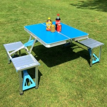 Lightweight Aluminum Portable Camp Table and Chair Set for Outdoor Activities