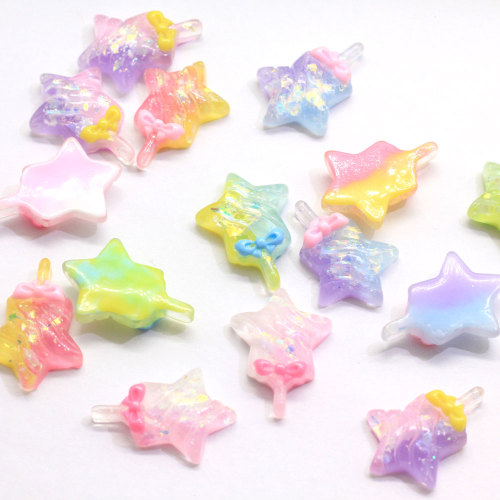 Χονδρικό 100Pcs Νέο Kawaii Color Cartoon Magic Stick Cabochons Resin Flatback Star Shape Magic Stick Cabochons Craft