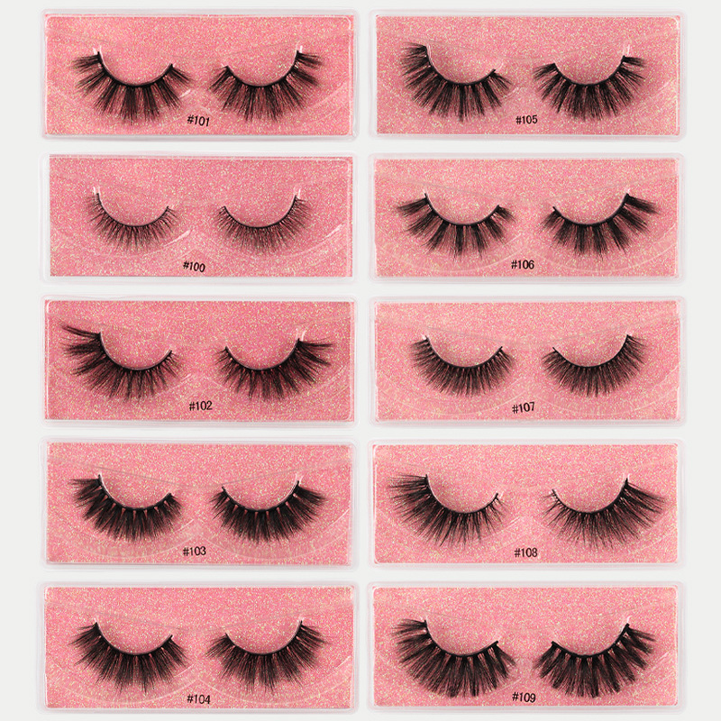 5 Colors Glitter box 3D mink false eyelashes handmade wholesale cosmetics eyes makeup beauty