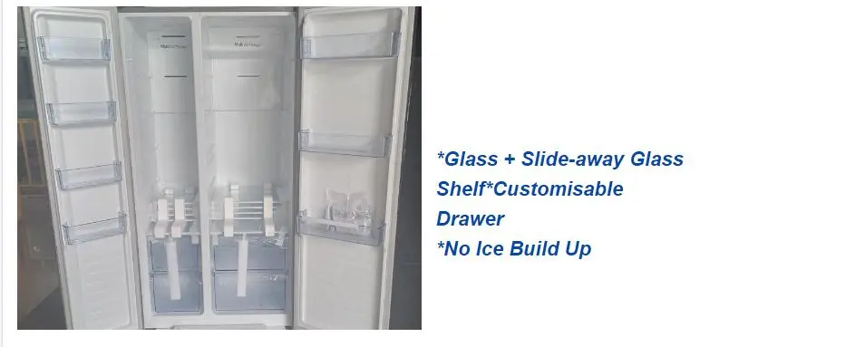 Big Capacity Frost Free Side by Side Stainless Steel Refrigerator